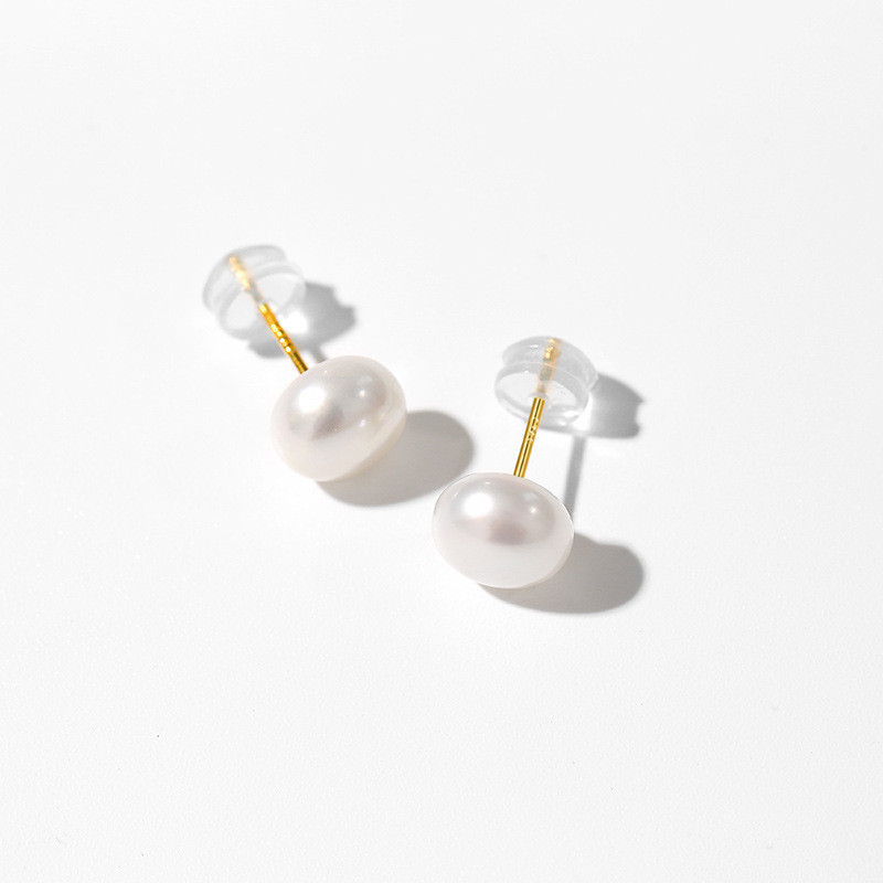 925银淡水珍珠耳环女气质简约设计感耳钉2025年新款潮网红耳饰夏 - 图1