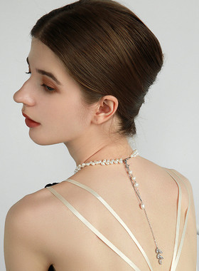 法式复古淡水珍珠项链女流苏气质