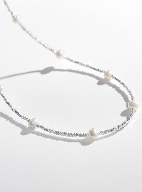 925银淡水珍珠项链ins小众设计满