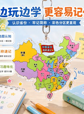 中国省份简称速记亚克力钥匙扣