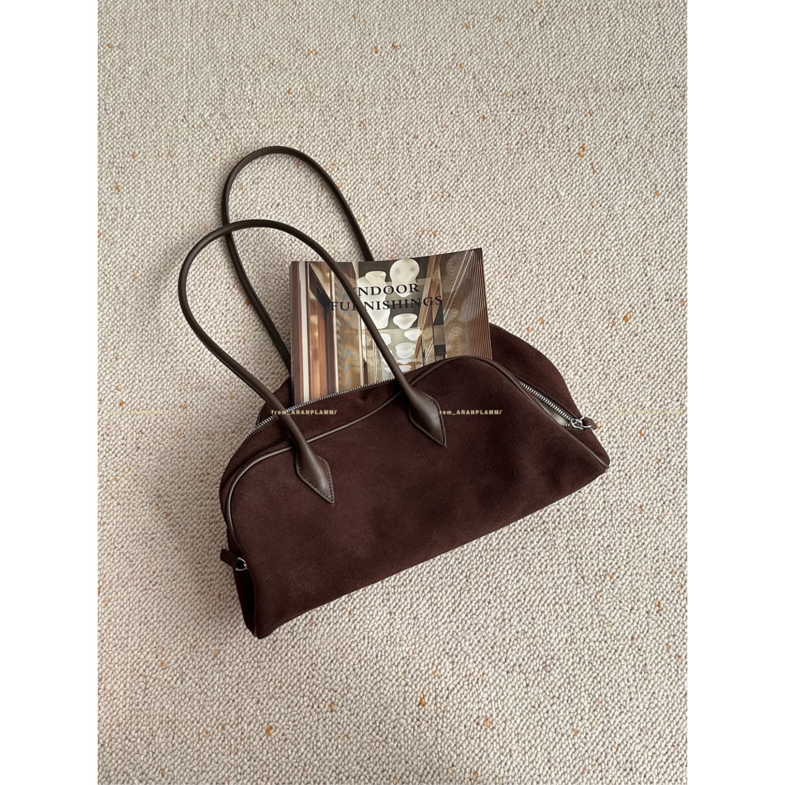 复古磨砂牛皮保龄球包女大容量手提单肩包通勤托特包,淘宝优惠券,粉丝福利购,淘宝优惠卷