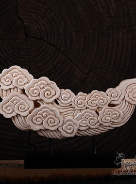 中式风树脂酒架柜家具祥云装饰品