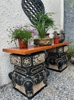 树脂造景新中式花园庭院仿古底座