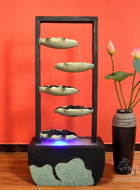 工艺景观树脂门厅大堂喷泉假山