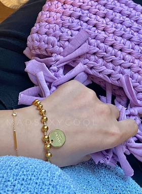 钛钢锆石欧美风金色手链