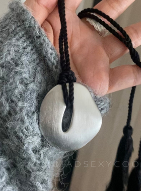 韩版银色金属拉丝不规则长款项链