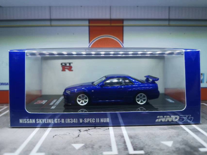 INNO1:64仿真日产 NISSAN SKYLINE GT-R R34 R33400R 合金模型 - 图0