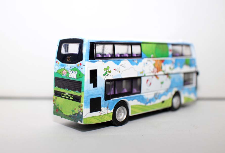 Tiny 12微影 Art Bus ENVIRO 400浦飞路23香港海洋馆艺术巴士模型-图1