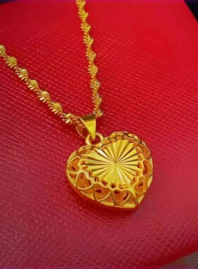 【专属甄选】新款双面镂空米字爱心项链经典百搭时尚水波链经典款