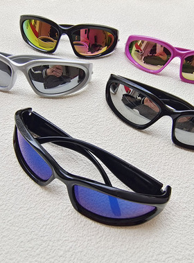 夏季新款儿童个性异形长方形墨镜