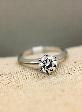 婚礼镶宝石仿真钻美潮情侣对戒