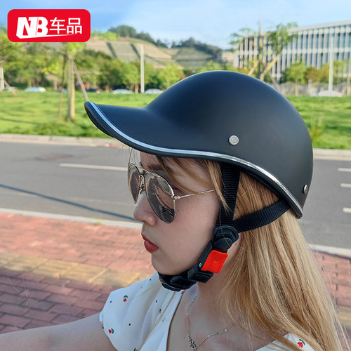 头盔男女夏季防晒轻便遮阳鸭舌自行车安全帽子式夏天新款帽檐半盔 - 图0