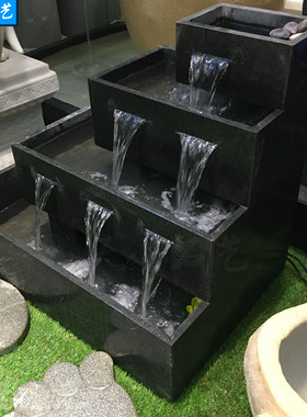 室内园林喷泉瀑布假山