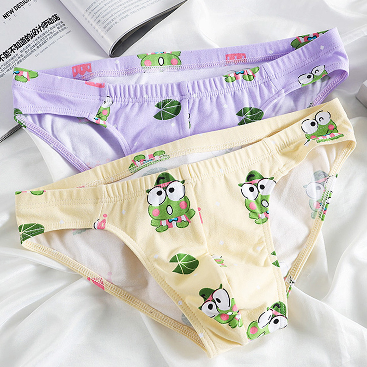 小清新小三角内裤男士纯棉透气印花青年男生个性可爱运动窄边中腰,淘宝优惠券,粉丝福利购,淘宝优惠卷
