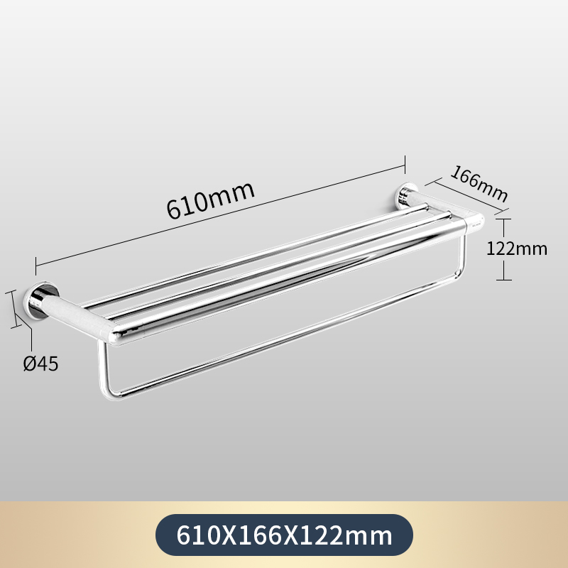 科勒毛巾架双层浴巾架五金挂件珂悦24寸多层毛巾架浴室23569T-CP - 图1