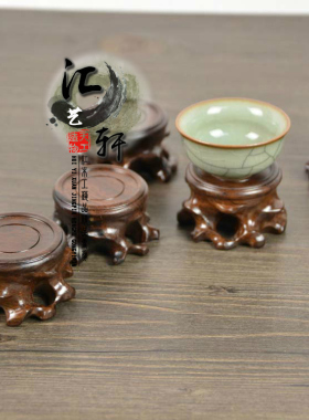 独木根雕茗茶杯微型黑檀