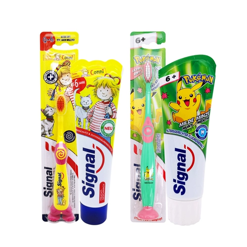 Импортная зубная паста, детская зубная щетка с низким содержанием фтора, Германия, 6/6 лет
