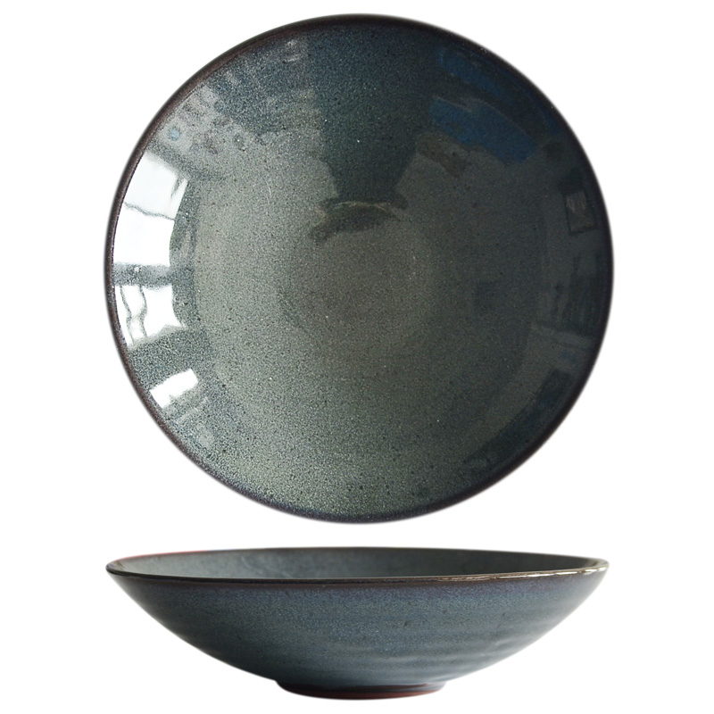 微瑕！粗陶沙拉碗果盆汤盆拉面碗斗笠碗釉下彩江南生活多色可选 - 图3