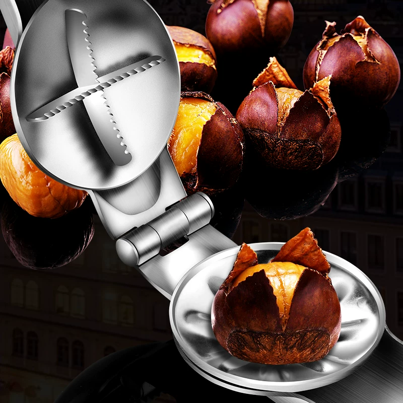 Двухсотчетовая нержавеющая стальChestnut chestnutopening device peeling chestnut artifact home chestnut plate shell shell shell peeling shelling machine