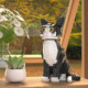 Zhegao black and white cow cat assembled building block model ornaments
