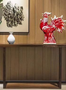 神后钧瓷手工摆件窑变开片创意吉祥安康鸿运当头公鸡一鸣惊人