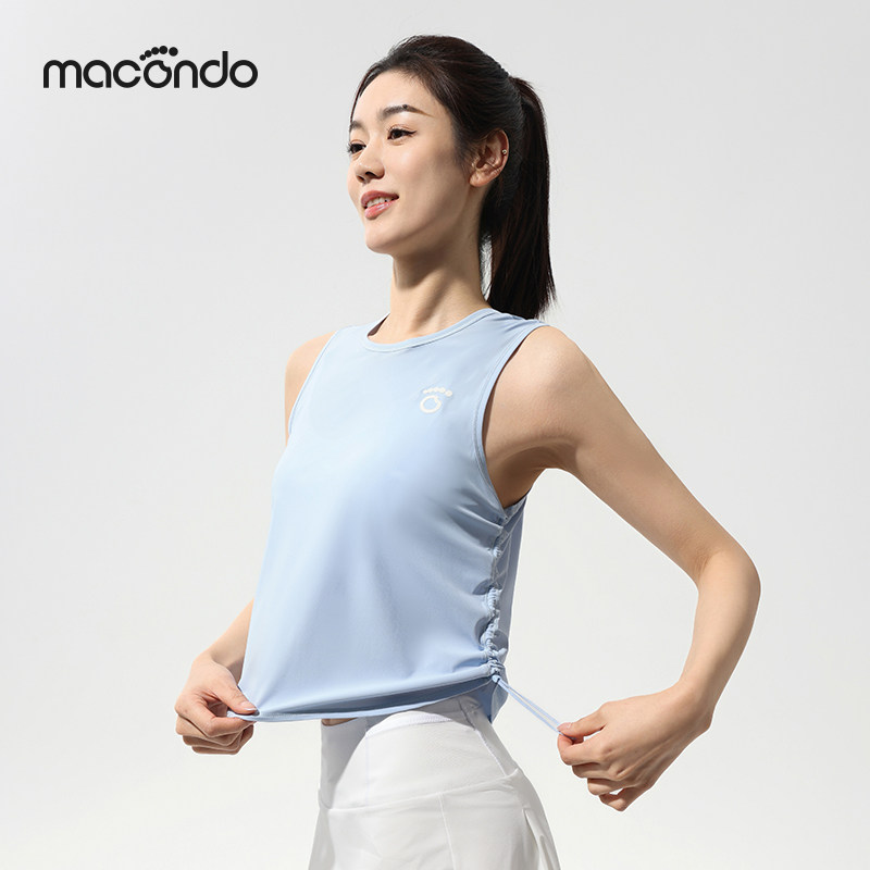 马孔多夏季女子跑步运动背心凉感防晒轻薄速干健身无袖T恤训练服,淘宝优惠券,粉丝福利购,淘宝优惠卷