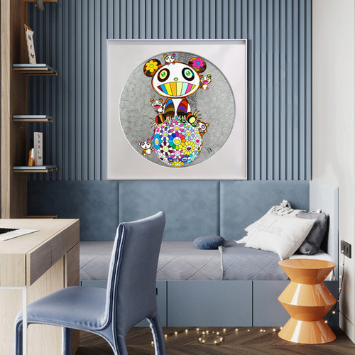 AOCA 版画村上隆熊猫装饰画动漫卡通日式艺术画 工作室儿童房挂画 - 图2