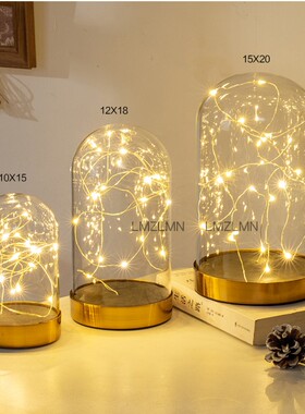 卡扣玻璃罩摆件永生花包邮