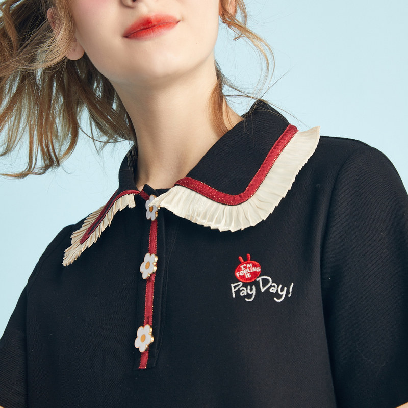 【兔斯基联名】秋水伊人黑色新款裙子 秋水伊人连衣裙