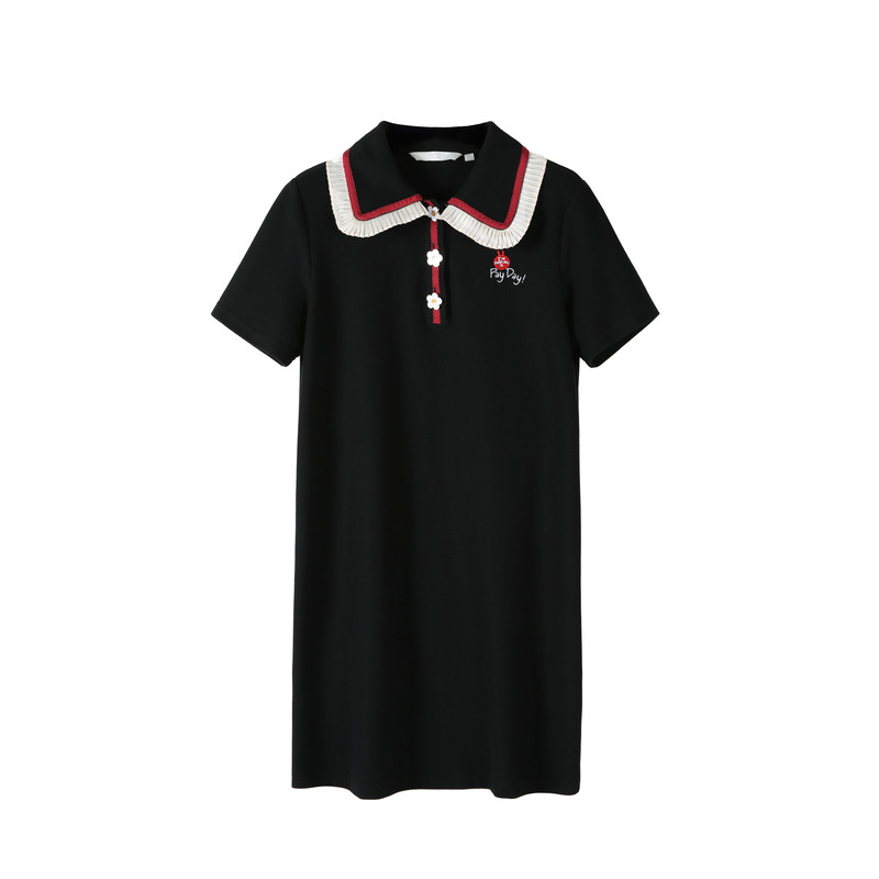 【兔斯基联名】秋水伊人黑色新款裙子 秋水伊人连衣裙