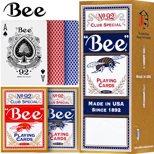 Карты Little Bee Poker Cards Соединенные Штаты Импортируемые черные ядра оптовой баккара в Техасе высококлассные конкурентные карты 92 карты 92
