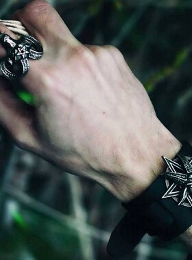 ALCHEMY五芒星朋克风真皮手镯