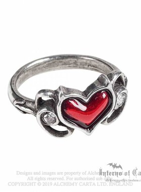 英国A牌小桃心哥特摇滚戒指