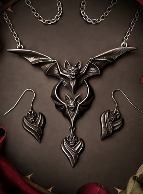 Alchemy Evil-Ution P1003 邪恶尤廷暗黑哥特风蝙蝠吊坠项链