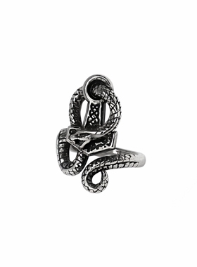 Alchemy Gothic R257 BANE OF THOR复古重工雷神之锤蛇形缠绕戒指