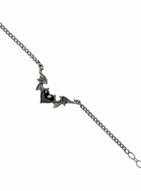 Alchemy Gothic A141 BLACKSOUL 暗黑哥特风黑色羽翼恶魔之心手链