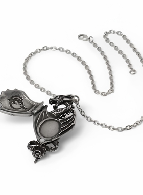 Alchemy P1008 RACLA DRAGONISTII 暗黑哥特风恶龙翻盖护符项链