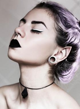 The Rogue + The Wolf Cat Skull黑色猫头骨哥特颈链