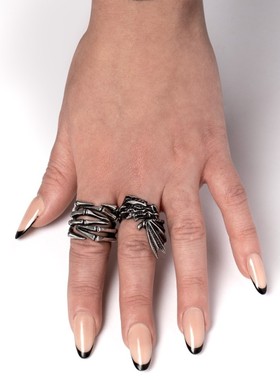 英国Alchemy暗黑哥特亚文化R253 Lunatious月之迷恋蝙蝠开口戒指