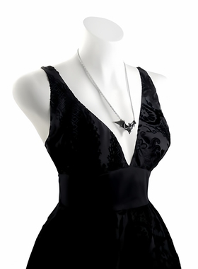 Alchemy Gothic P597 OM STRYGIA暗黑哥特风锡制振翅蝙蝠吊坠项链