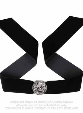 月神人脸月亮哥特摇滚丝绒颈带