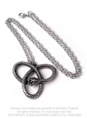 英国A牌暗黑哥特三叶草灵蛇项链