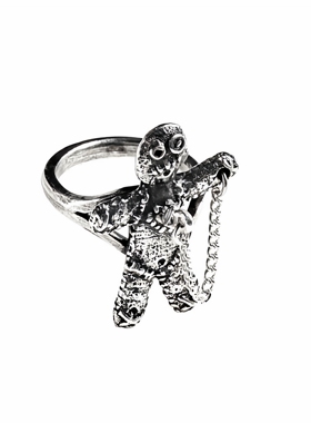 Alchemy Gothic R236 VOODOO DOLL 哥特风锡制玩偶链条戒指