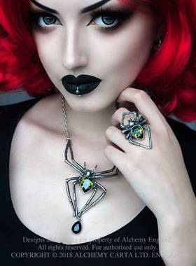 翡翠毒液哥特蜘蛛戒指