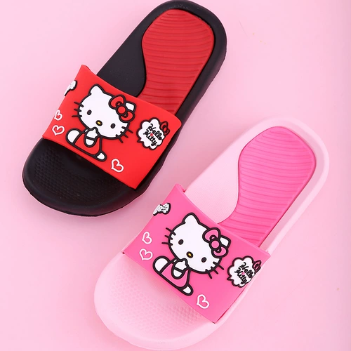 Hello Kitty, hello kitty, детские милые мультяшные мюли, женские тапочки для ванной комнаты