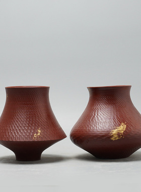 新中式创意黑色飞碟宽口花瓶摆件