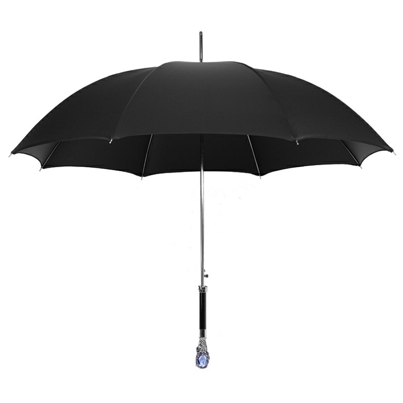 Pasotti雨伞意大利蓝宝石蓝水晶限量黑色晴雨伞长柄自动防晒礼品 - 图3