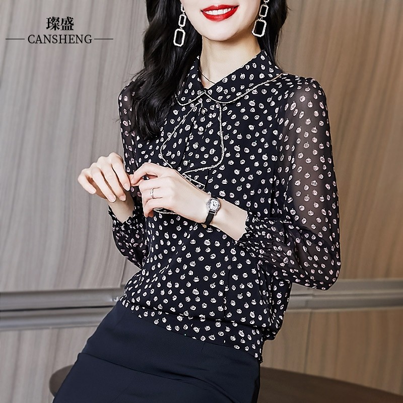 雪纺长袖女新款2021年秋装欧货衬衫 璨盛衬衫