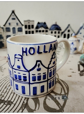 外贸出口尾货荷兰风车陶瓷装饰