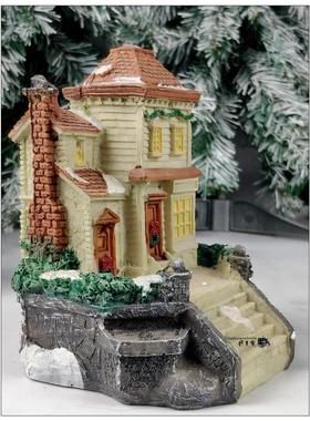 外贸出口欧洲小镇老式别墅树脂